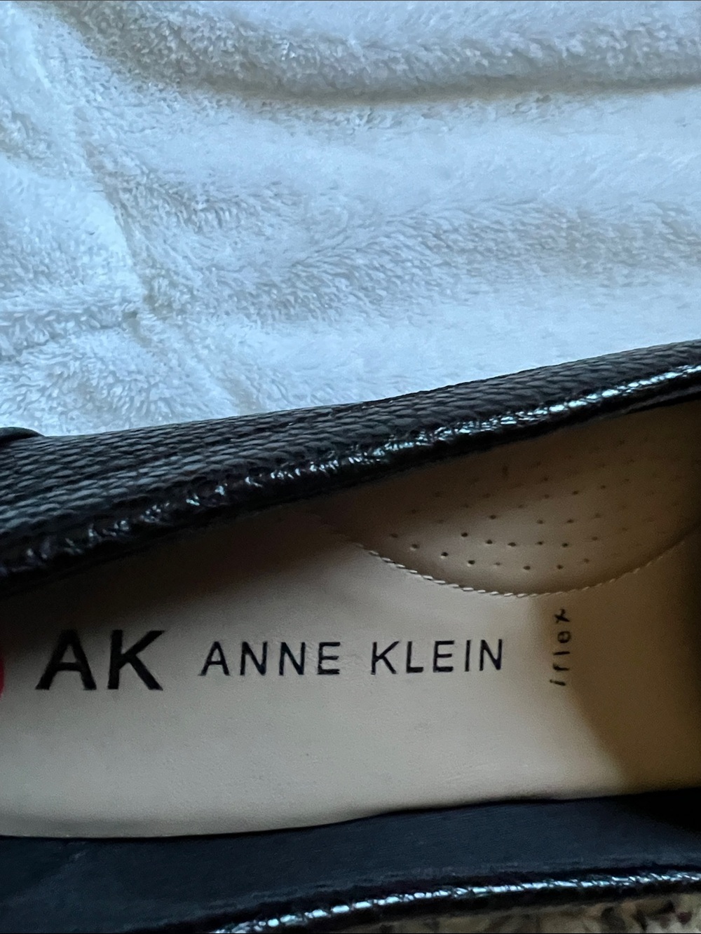 Anne Klein Black Leather Slip-On Loafers